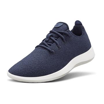 Baskets Allbirds Laine Runner Femme Bleu Marine Blanche | FR4569DN