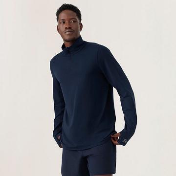 Sweat À Capuche Allbirds Performance Quarter Zip Homme Bleu Marine | FR4727AP