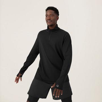 Sweat À Capuche Allbirds Performance Quarter Zip Homme Noir | FR4728PQ