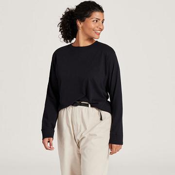 T Shirts Allbirds Allgood Coton Long Sleeve Femme Noir | FR4315FM