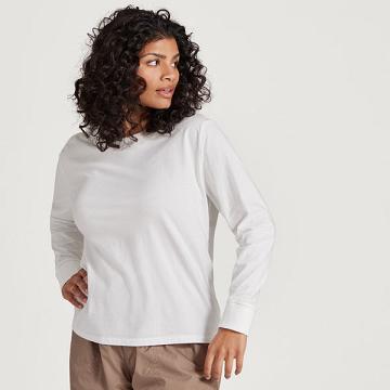 T Shirts Allbirds Allgood Coton Long Sleeve Femme Blanche | FR4316DN