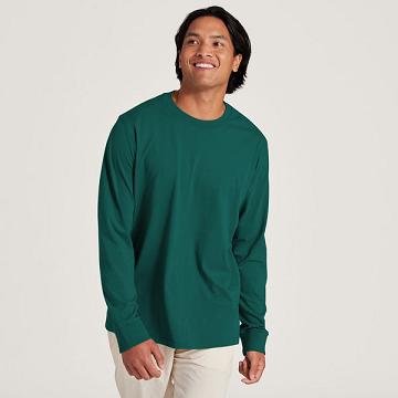 T Shirts Allbirds Allgood Coton Long Sleeve Homme Turquoise | FR4764IS