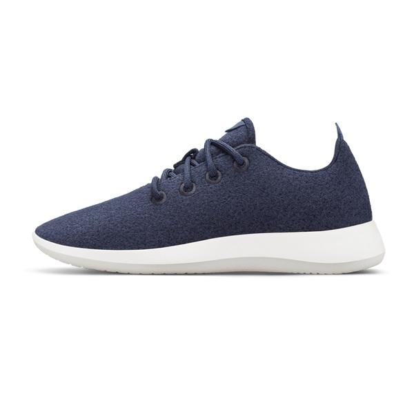 Baskets Allbirds Laine Runner Femme Bleu Marine Blanche | FR4569DN