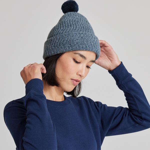 Chapeaux Allbirds The Pom Beanie Femme Bleu | FR4204FM