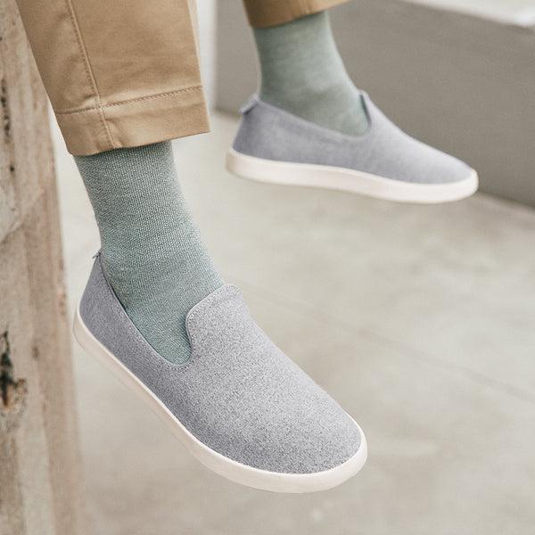 Chaussures Slip On Allbirds Laine Loungers Homme Grise Blanche | FR4958FM