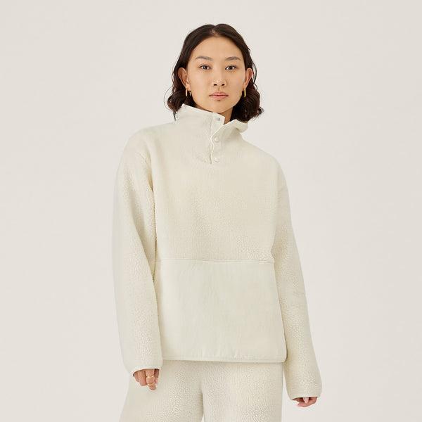 Sweat À Capuche Allbirds Fluff Fleece Pullover Femme Blanche | FR4277MA