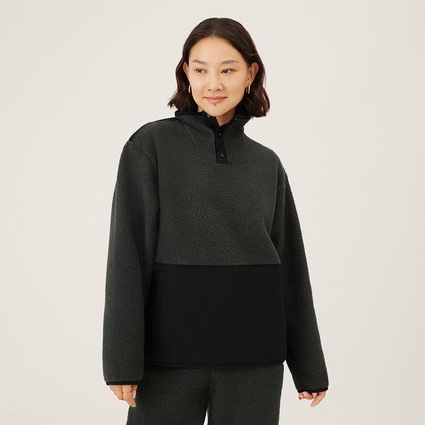 Sweat À Capuche Allbirds Fluff Fleece Pullover Femme Noir | FR4278NB