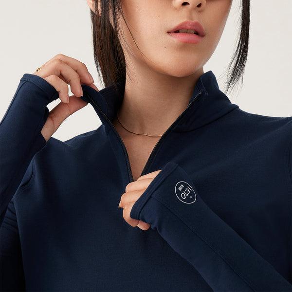 Sweat À Capuche Allbirds Performance Quarter Zip Femme Bleu Marine | FR4279BC