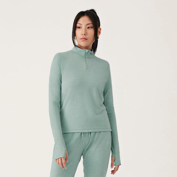 Sweat À Capuche Allbirds Performance Quarter Zip Femme Vert | FR4282XF