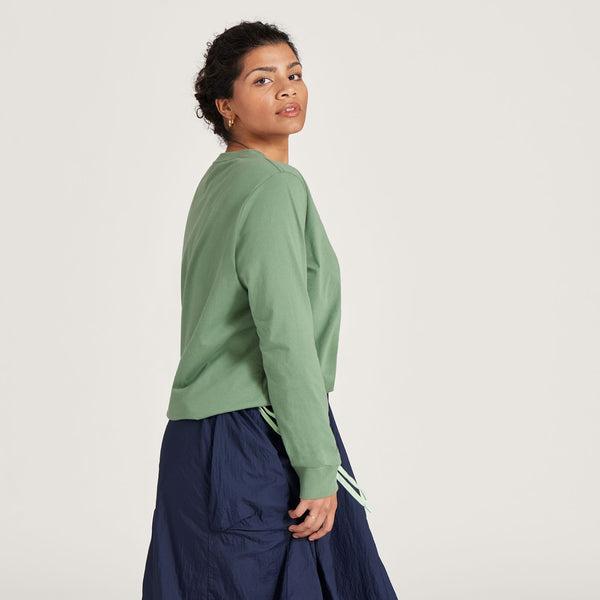 T Shirts Allbirds Allgood Coton Long Sleeve Femme Vert | FR4314GL