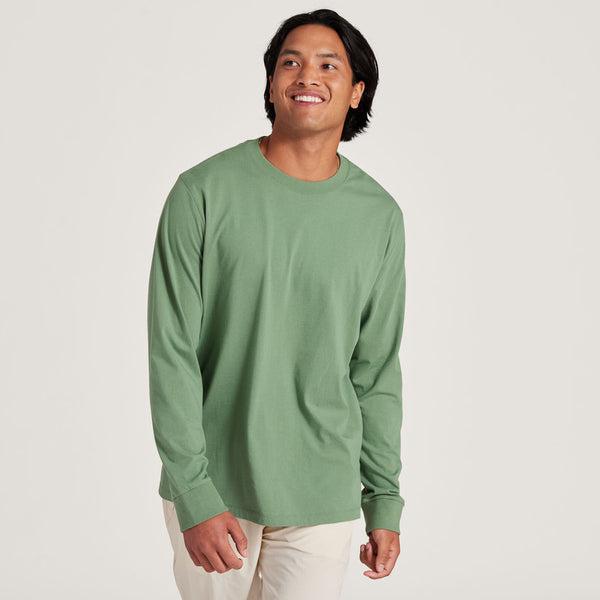 T Shirts Allbirds Allgood Coton Long Sleeve Homme Vert | FR4766YU