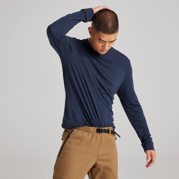 T Shirts Allbirds Long Sleeve Sea Homme Bleu Marine | FR4773NB